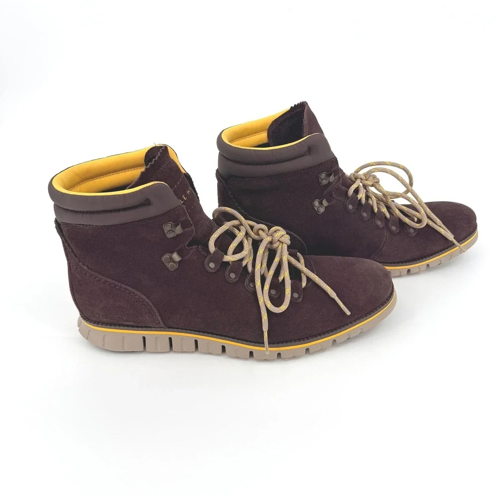 Cole Haan Zerogrand Waterproof Hiker Boots‎ Mens 13M Brown Suede C31628